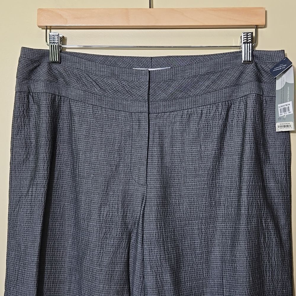 Classique Entier Wide Leg Trouser Pants Size 10 Gray Wool Blend Career Workwear - Picture 2 of 14
